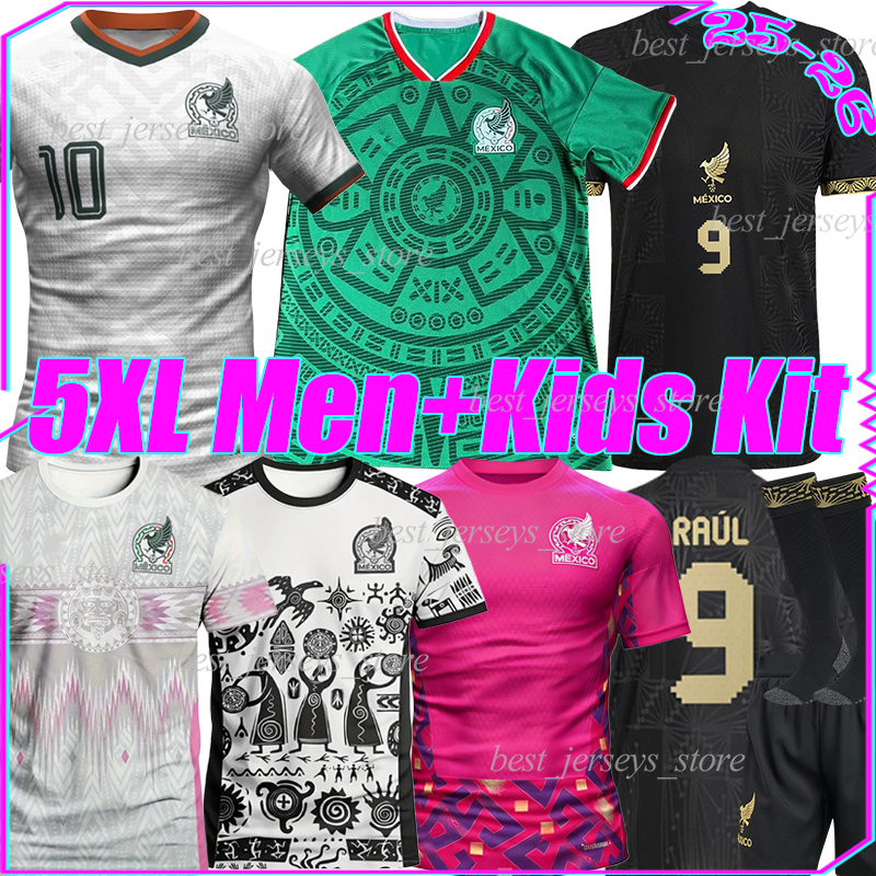 4XL MexicoS 2025 2026 RAUL soccer jerseys MONTES E.ALVAREZ A.VEGA S.GIMENEZ SEPULVEDA O.PINEDA LIRA J. QUINONES R.ALVARADO ALVAREZ men kids kits socks football shirt sets
