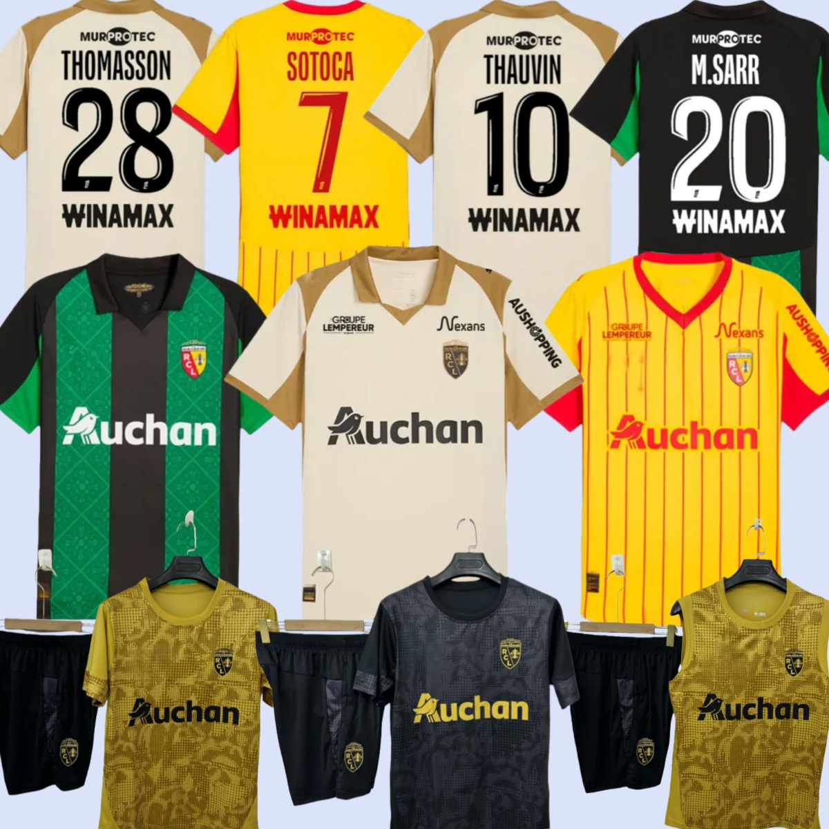 maillot 25 26 RC Lens Thauvin soccer jerseys 2025 2026 Home Away third barbe MEDINA THOMASSON PEREIRA DA COSTA SOTOCA SAID Men's Children's Football Shirt Kit