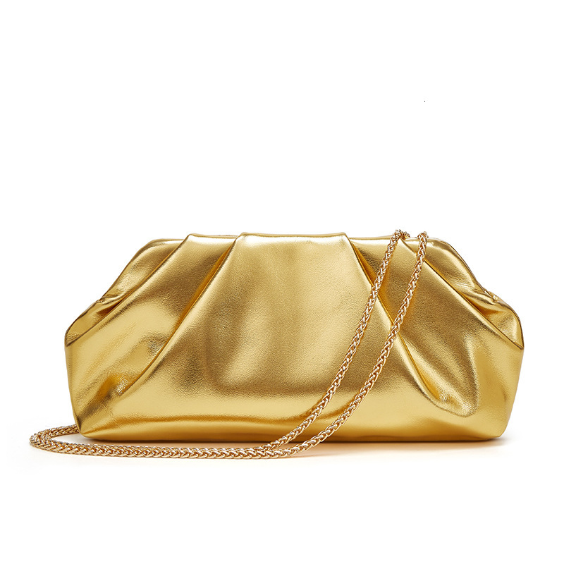 Luxury Brand Designer Bag Pleated Cloud Bag For Women New Trendy Fashion Silver Handheld Small Square Bag Versatile Ins Chain Crossbody Bag