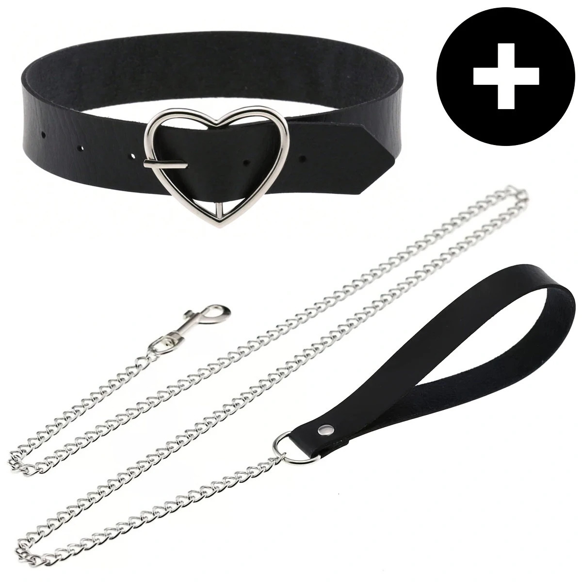 Gothic Punk Pu Leather Choker With Leash Adjustable Collar Necklace For Women Perfect For Halloween Everyday Wear 251023