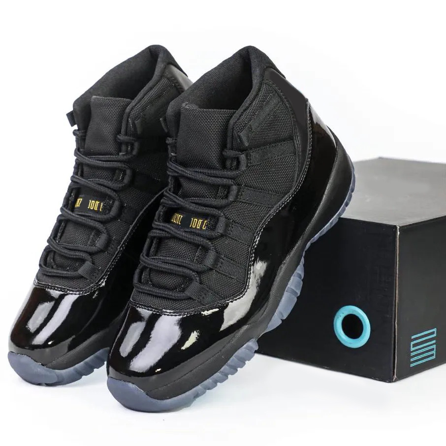 2025 Authentic 11 Gamma 11s Basketball Shoe Blue Black Varsity Maize Real Carbon Fiber Men Sports Shoes Outdoor Sneakers With Original CT8012-047 Size US7-13
