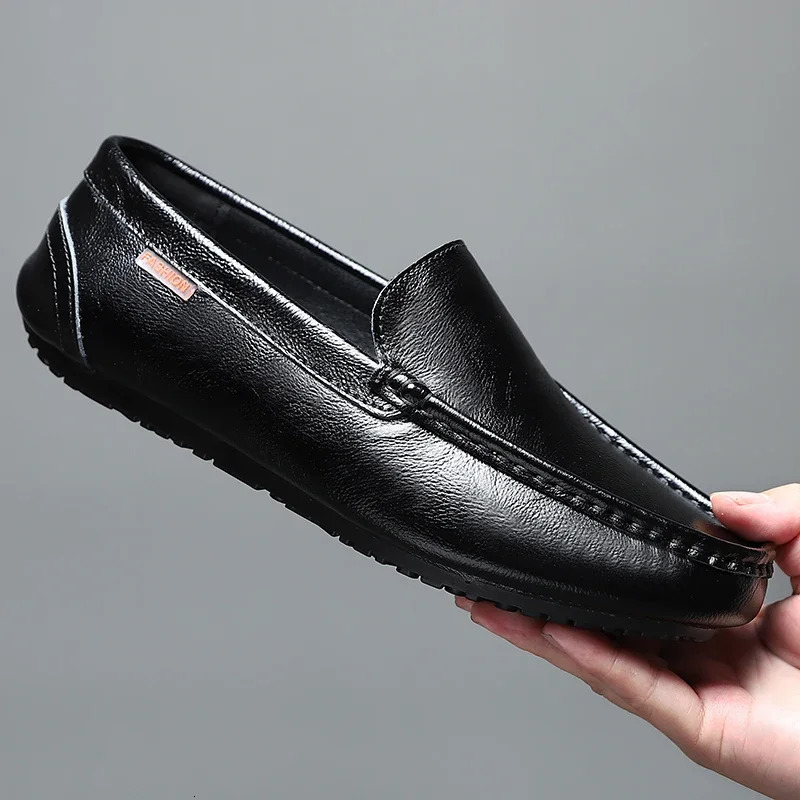 Fashion Leather Men Casual Shoes Italian Formal Men Loafers Moccasins Breathable Slip on Soft Driving Shoes Plus Size 47 251023