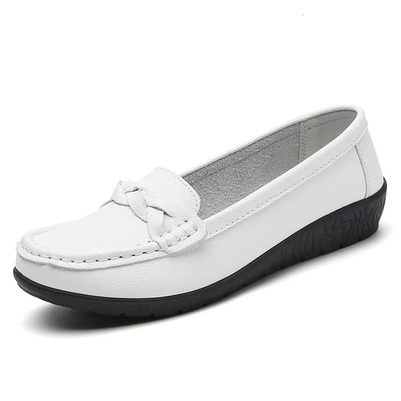 Women Shoes Soft Leather Womens Loafer Flats Slip On Casual Shoes Flat Shoes Women White Footwear Zapatos De Mujer 251023