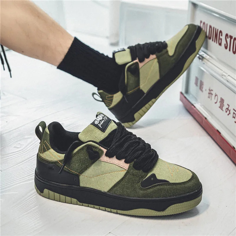 Fashion Green Mens Casual Sneakers Street Youth Sport Skateboard Shoes Men er Skateboarding Men Sneaker zapatillas hombre 251023