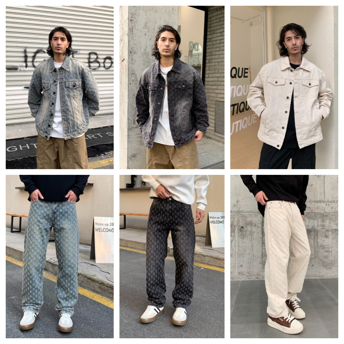 Designer Men's Denim Jacket Jacquard Pattern Loosen Fit Vintage design Coats COTTON Jackets Tops Males Casual Jeans Winter tracksuit Clothes Asia