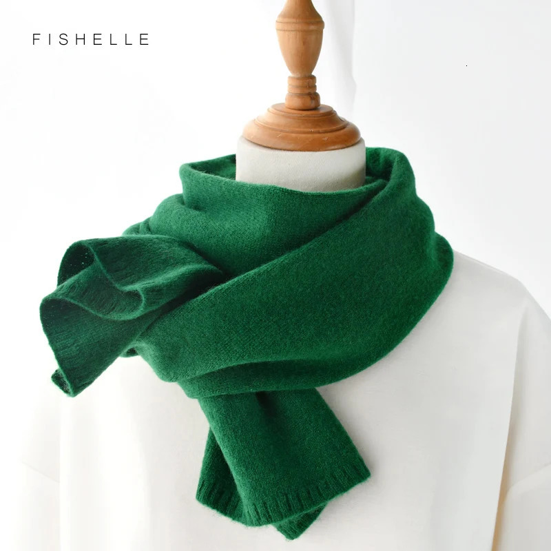 wool scarf women and men solid color winter warm knitted short thin scarves ladies adults scarf s Christmas year gift 251024