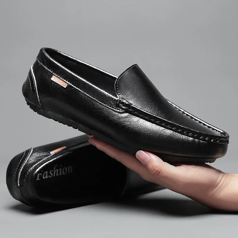 Fashion Leather Men Casual Shoes Italian Formal Men Loafers Moccasins Breathable Slip on Soft Driving Shoes Plus Size 47 251023