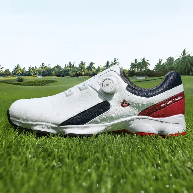 PGM Men Golf Shoes Comfortable Cushion Knob Lace Waterproof Anti Slip Sports Sneakers XZ379 251023ww