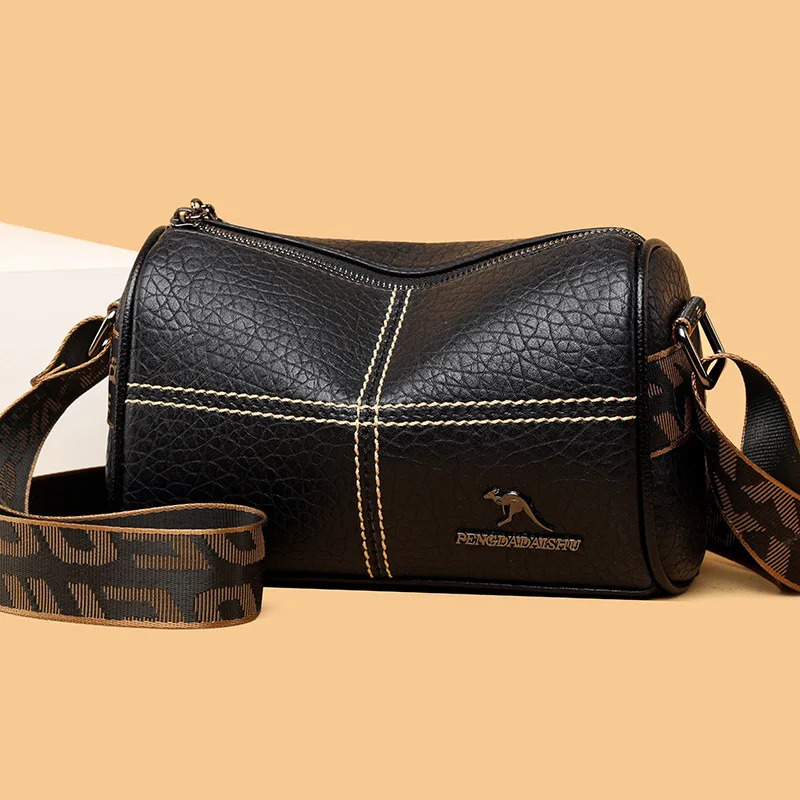 Solid Color Soft Leather Pillow Shaped Cross Body Bags for Woman Versatile Messenger Bag Adjustable Wide Strap Chic Womens 251018