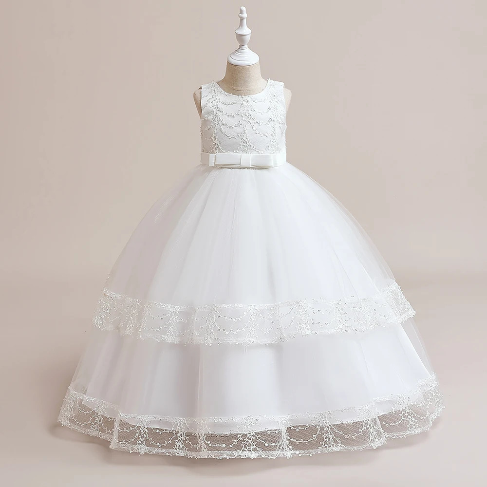 Teens White Bridesmaid Dresses For Girls Children Clothes Elegant Kids Girl Wedding Party Dress First Communion Evening Vestidos 251023