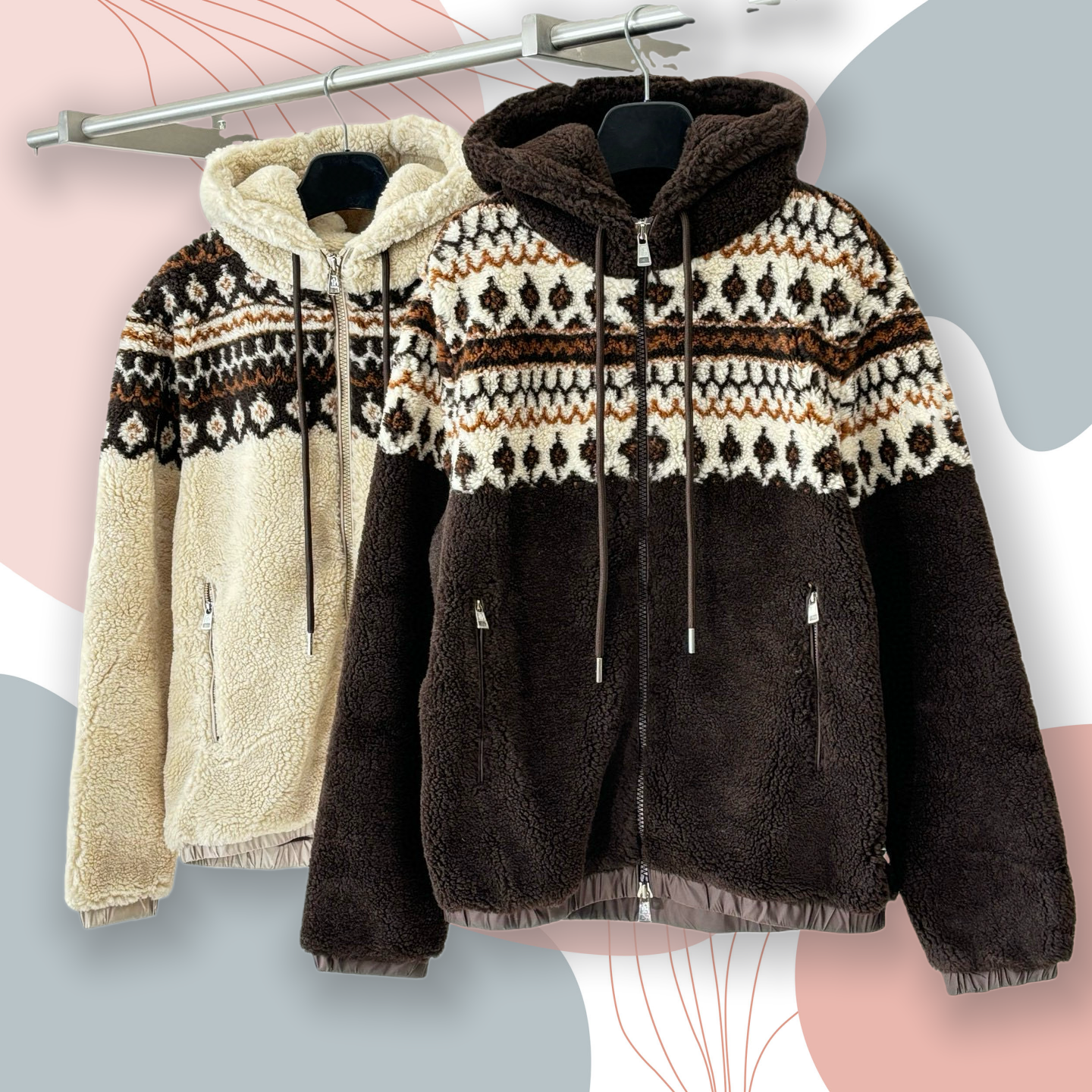 Contemporary Fitted Coat Featuring Eye-Catching Patterns