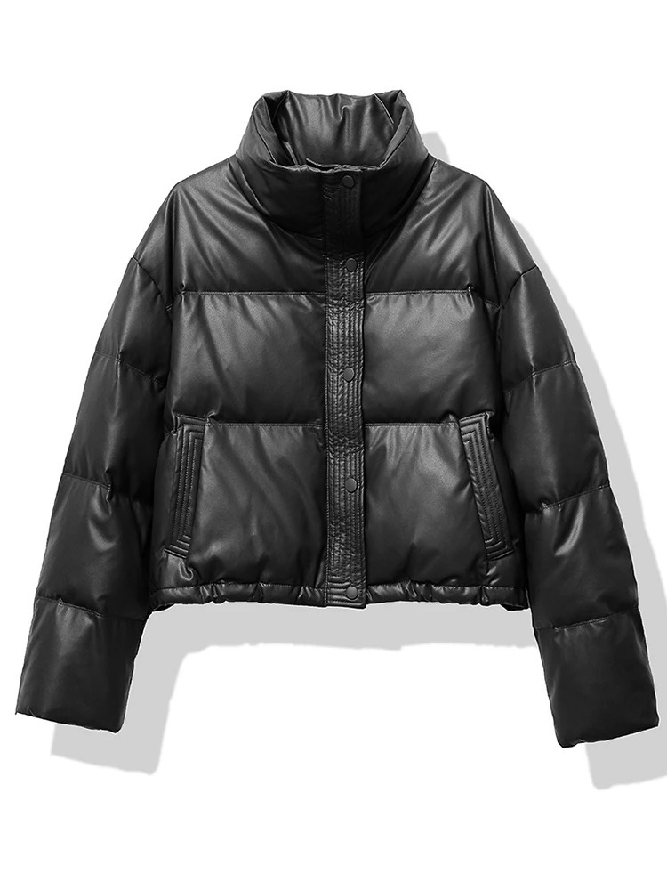 HELIAR Women Thickened Mock Neck Cottonpadded Jacket Single Breasted Pocket Casual Down Coat Winter Warm Loose Short Coat Fall 251020