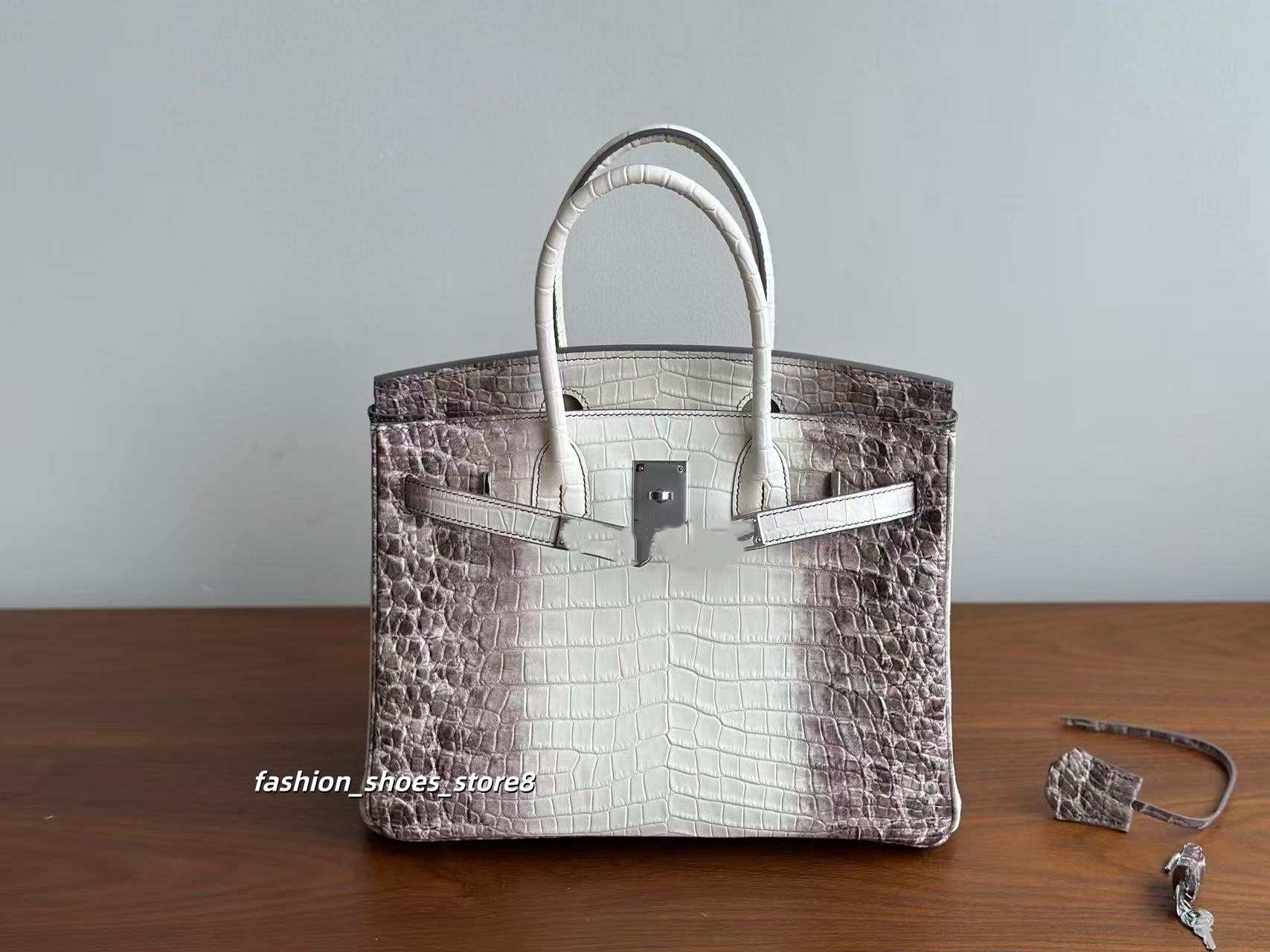 Designer Himalayas Bags Crocodile Leather Genuine Cowhide Leather Siver Hardware Handmade 25CM 30CM Large Capcity gh