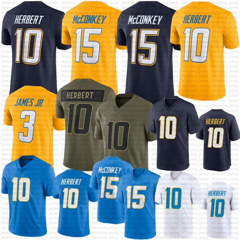 2025 New Justin Herbert Football Jersey Khalil Mack Derwin James Ladd McConkey Joe Alt Seau Dicker Omarion Hampton Najee Harris jerseys Stitched