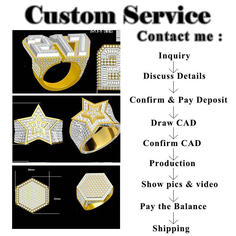 Newest Designs Solid Sterling Silver Mens Heart Shape Iced Out Moissanite Diamond Hiphop Rings