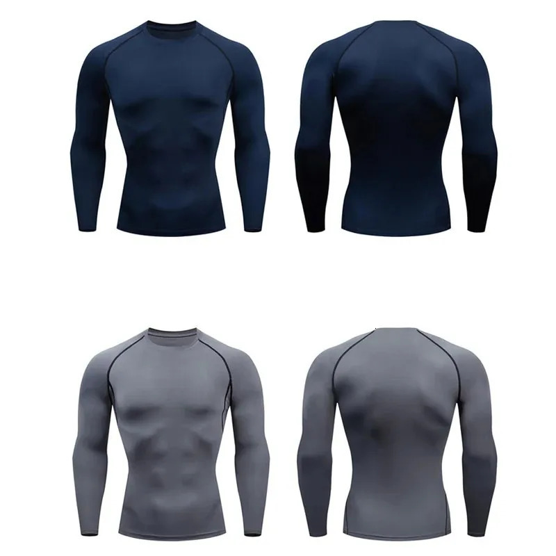 Mens Compression Shirt Men Rashgard Fitness Long Sleeve Running Shirt Man Gym Under T Shirt Football Sportswear Tights 251020