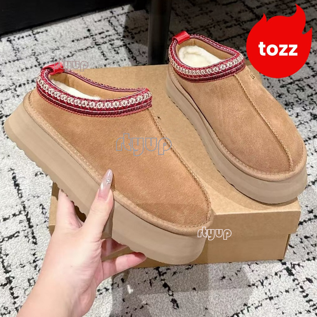 Tozz women boots Free Shipping Designer Boots Womens Platform Booties Winter Boot Snow Slippers Shoes Classic Mini Ankle Black Chesut Pink Warm Bowtie Size 35-43