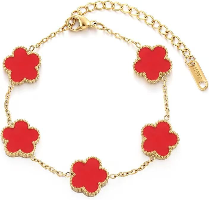 have 5 flower bracelet jewelry designers bracelets 18k gold charm bracelet classic designer jewelry red agate onyx lady clover bracelet woman diamond 