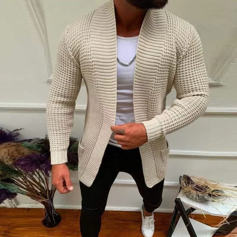 Mens Knitted Sweatercoat Long Cardigan Fashion Casual Sweater Jacket Men Knit Trench Coat Autumn Streetwear Cardigan Man 251020