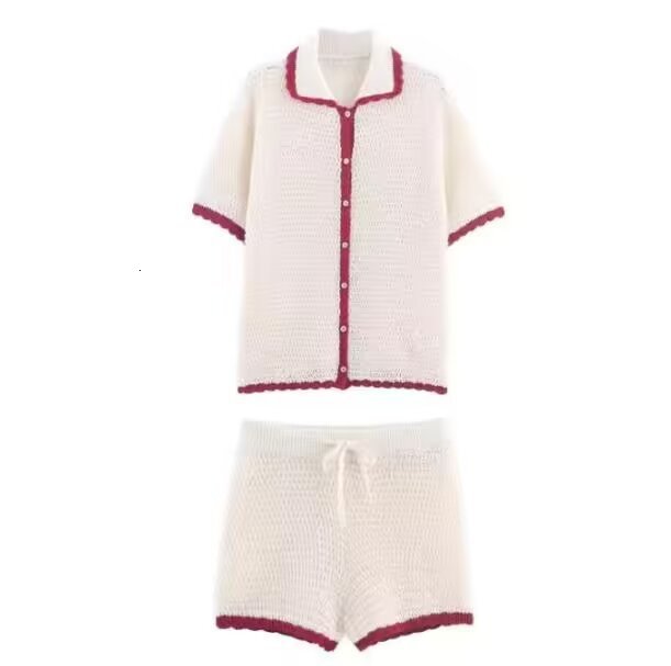 Women's Sweaters Women Lapel Slim Tops Ladies Buttons Stripe Sexy V Neck Short Sleeve POLO Neck Knit Cardigan Sweater Women 231009