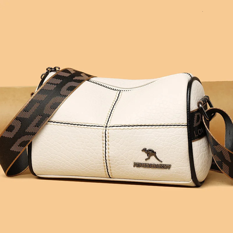Solid Color Soft Leather Pillow Shaped Cross Body Bags for Woman Versatile Messenger Bag Adjustable Wide Strap Chic Womens 251018