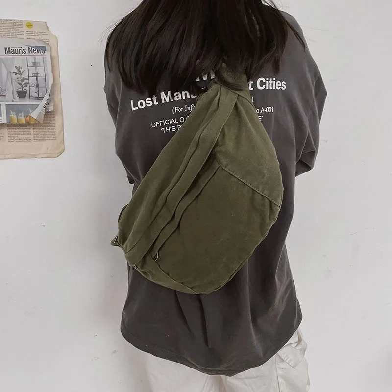 Casual Woman Fanny pack Large capacity Crossbody Chest Bag Waist pack outdoors Belt Bag Canvas Phone Pack Purse Unisex Waist Bag 251023
