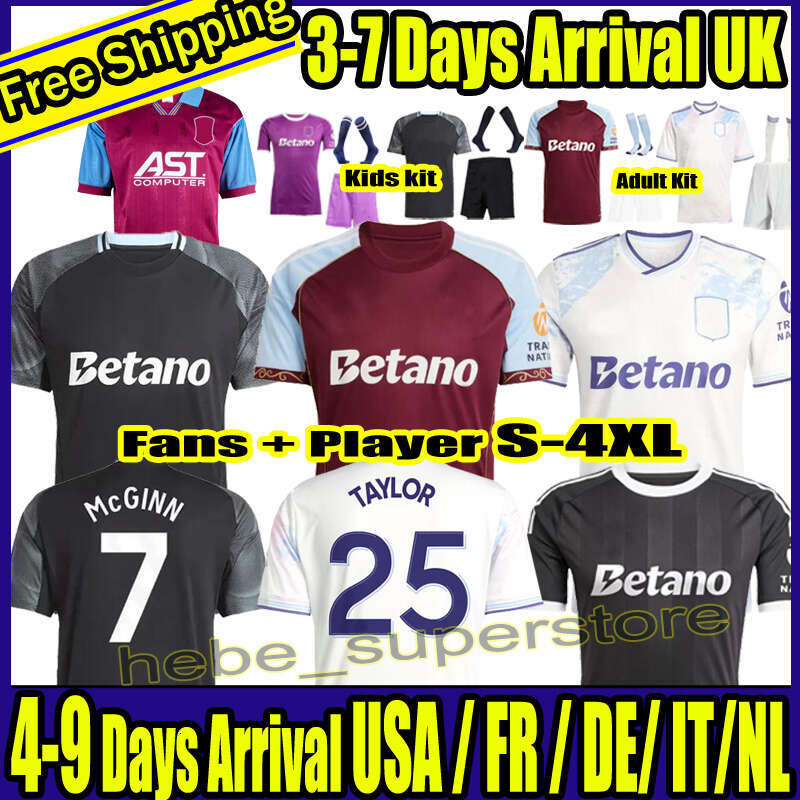 S-4XL 2025 2026 Soccer Jerseys BAILEY WATKINS KAMARA ONANA Football Shirt TIELEMANS MCGINN Aston Vilas CARLOS men kids kits socks 25 26 RASHFORD Retro top shirt