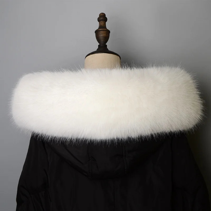 Thicken Warm Fox Fur Neck Wrap Winter Faux Fur Collar Fluffy Shawl Collars Plush Neck Warmer for Women Fur Scarf Clothing Access 251024