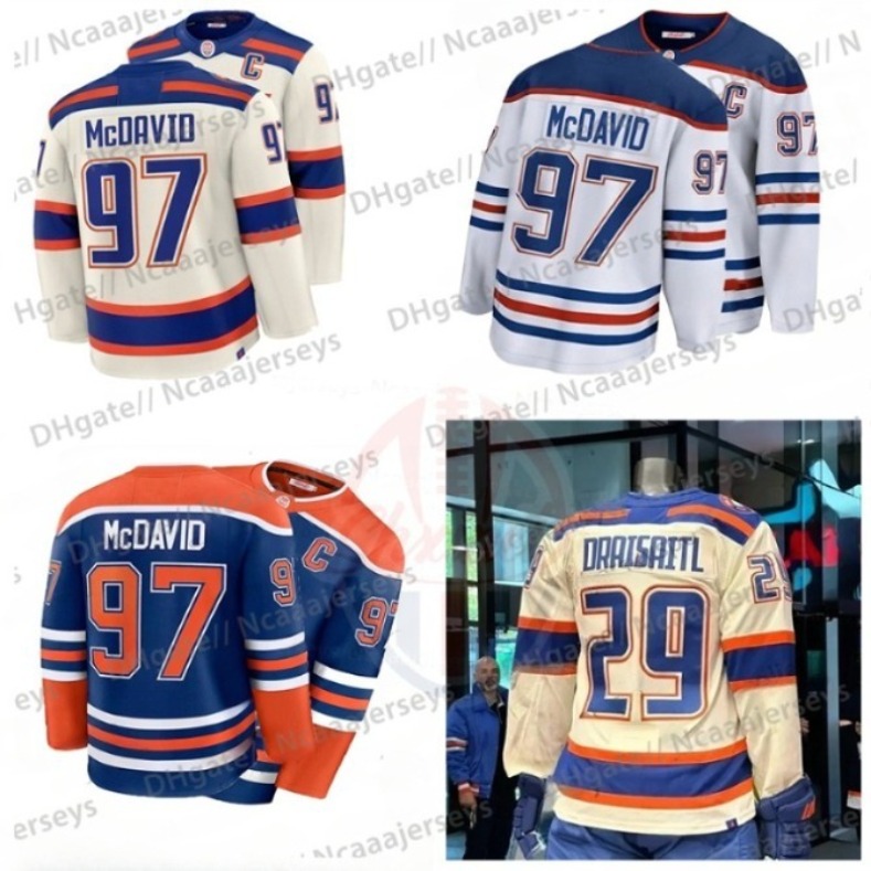 97 Conor McDavid Jersey 2025-26 Cream Oil Custom Zach Hyman Nugent-Hopkin Leon Draisaitl Vasily Kane Henrique Bouchard Perry Edmonton Nurse