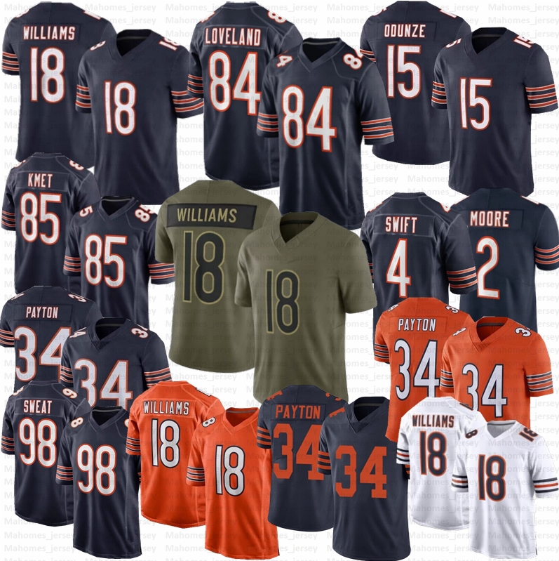 Caleb Williams Rome Odunze Dj Moore Football Jersey Colston Loveland Luther Burden III Cole Kmet Dandre Swift Brisker Urlacher Montez Sweat Keenan Hester