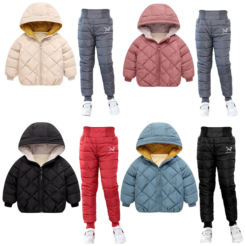 Children Winter Clothing Sets Baby Boy Keep Warm Hooded Down Jackets Pants Clothing For Girls Snowsuit Coats Ski Suit 251023