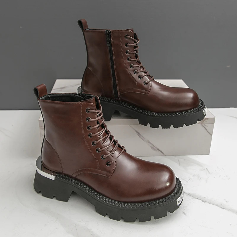 Winter Business Men Work Boots Blackbrown Thicksoled Durable Laceup Fashionable Chelsea Boots Training Boots Men Sizes 3846 251023