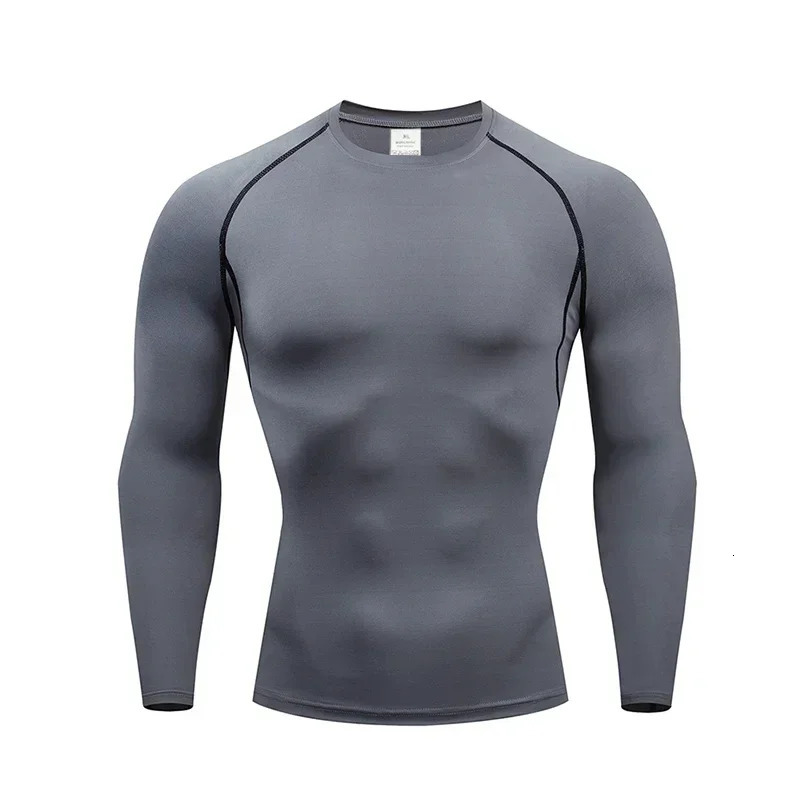Mens Compression Shirt Men Rashgard Fitness Long Sleeve Running Shirt Man Gym Under T Shirt Football Sportswear Tights 251020