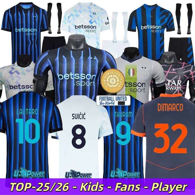 2025 2026 Lautaro BASTONI DIMARCO milans soccer jersey CALHANOGLU 25 26 BARELLA THURAM PAVARD LAUTARO ANNIVERSARY FRATTESI Special shirt Men kit Kids