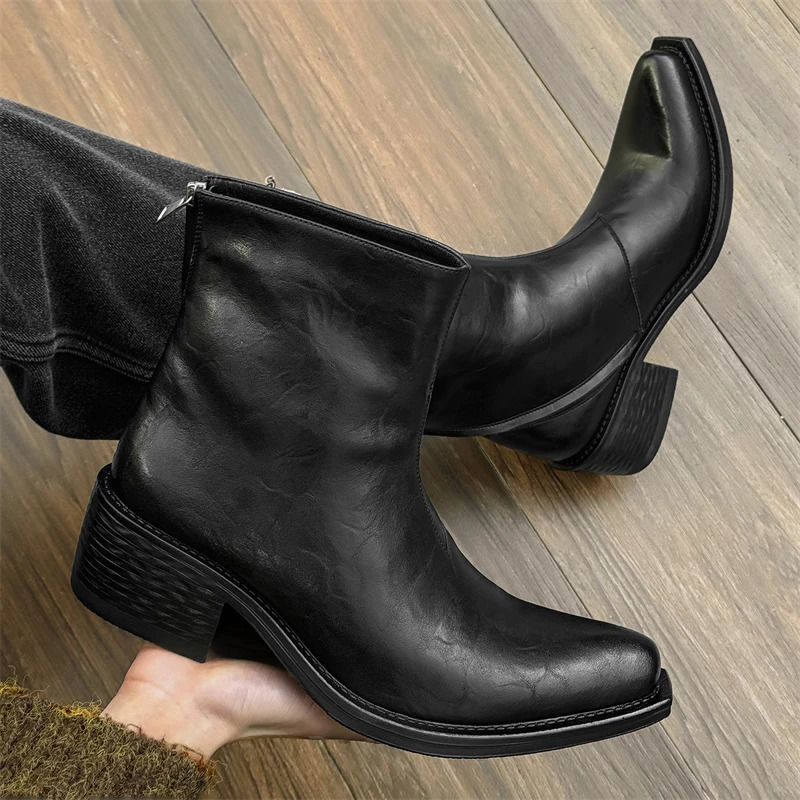 Winter Men Fashion Chelsea Boots Black Men Comfortable Business Knight Boots Social Boots Sizes 3846 Men Boots 251023