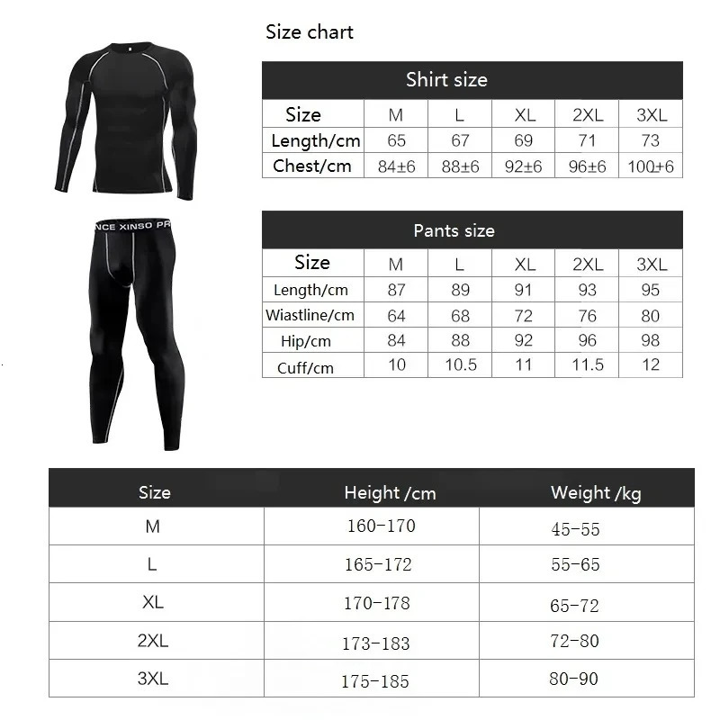 Winter Thermal Underwear For Men Keep Warm Long Johns Base Layer Sports Fitness leggings Tight undershirts 251024