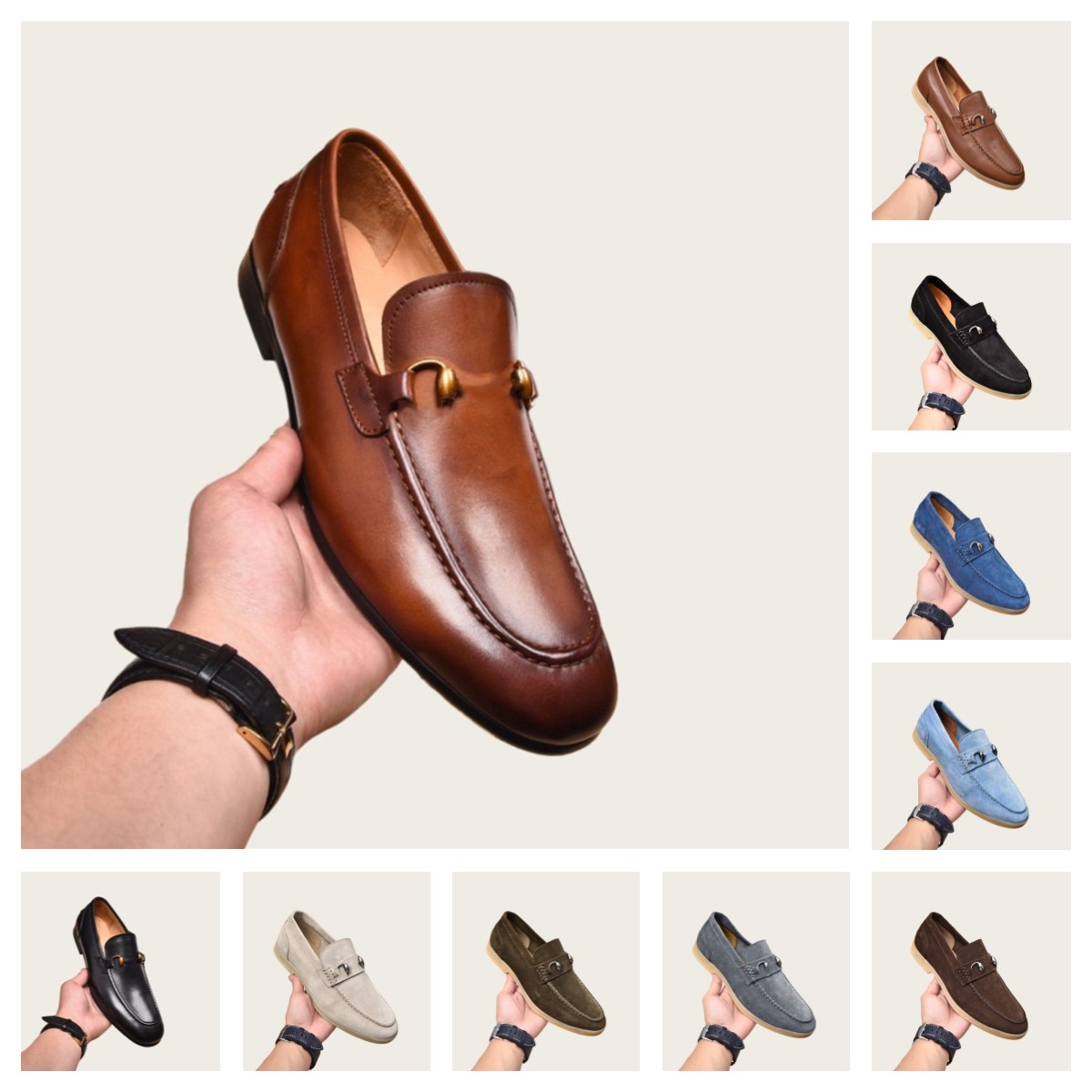 69Model New Luxurious Black Loafers for Men Round Toe Slip-On Spring Autumn Business Handmade Men Designer Dress Shoes Free Shipping Men Shoes