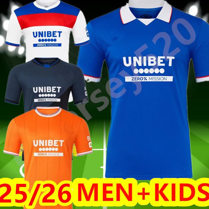 men Kids 25 26 Glasgow RangerSs FC 125-Years Soccer Jerseys 2025 2026 Home Ibrox Heritage Fourth KENT TAVERNIER MORELOS COLAK Away Football Shirt