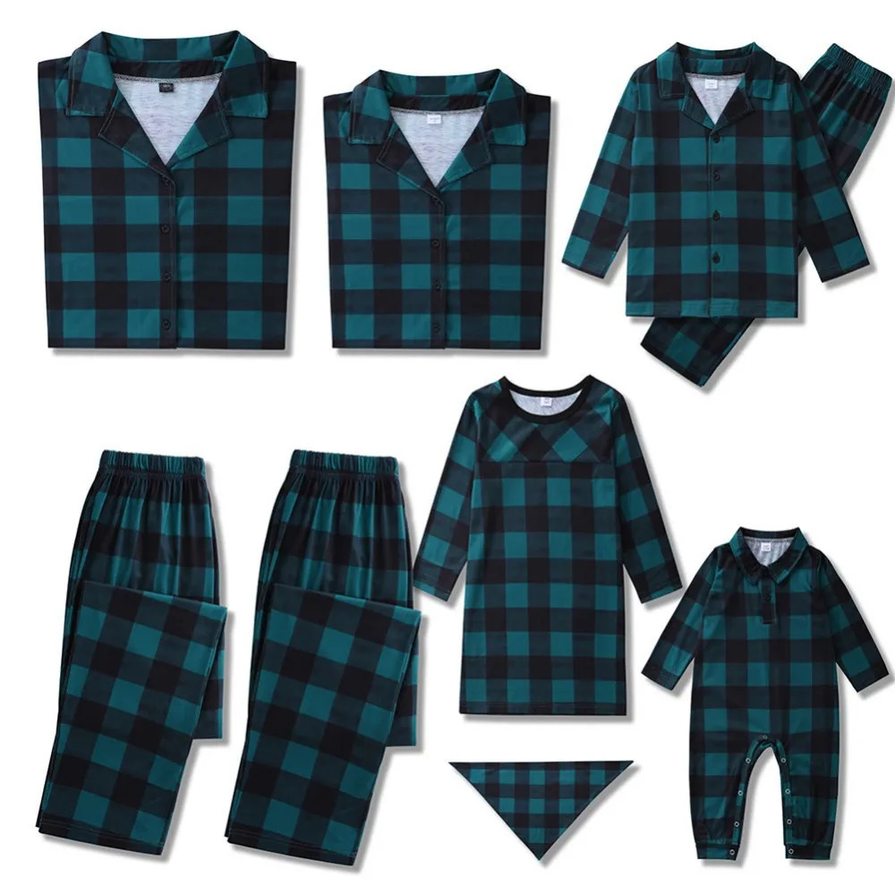 Family Matching Pajamas Plaid Print Cotton Mother Father Baby Kids Cute and Cosy Christmas Family Matching Clothes 251023