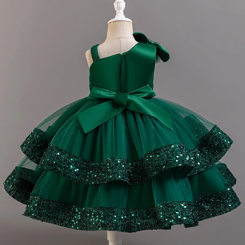 Flower Princess Sequins Baby Wedding Christmas Party Short Sleeveless Dress Birthday Party Wedding Flower Girl Sweet Cute Dress 251023
