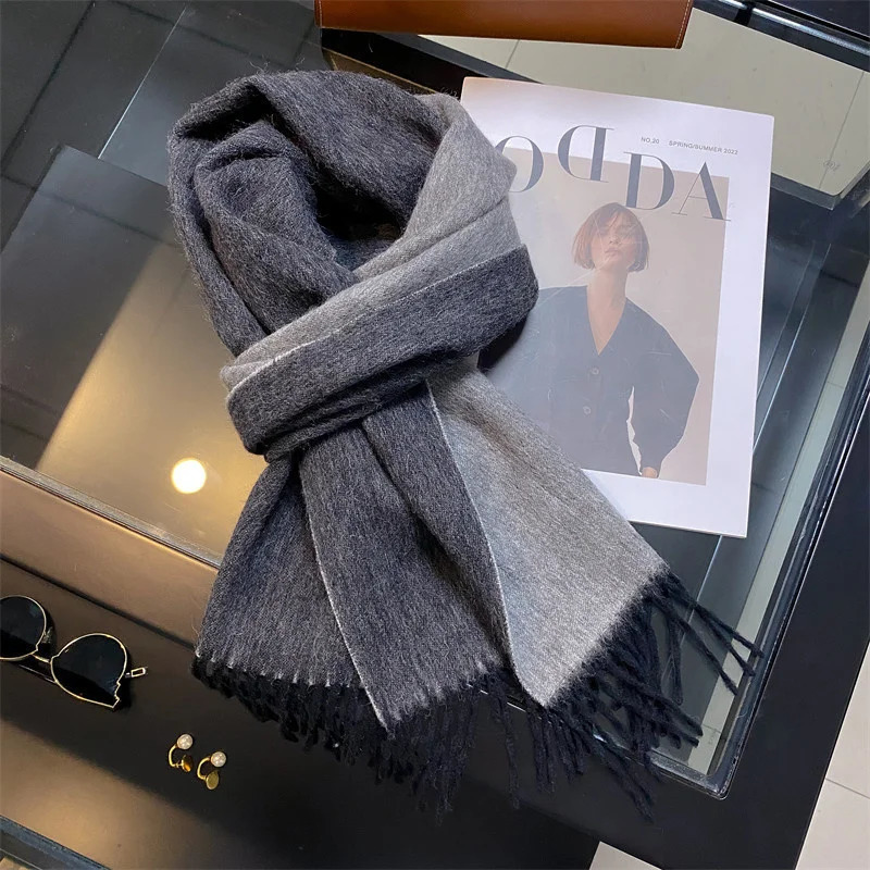 Womens Winter Long Scarf 100 Wool Christmas Scarf Style Warm Soft Chunky Wrap Shawls Scarves Men Thicken Poncho Stoles 251024
