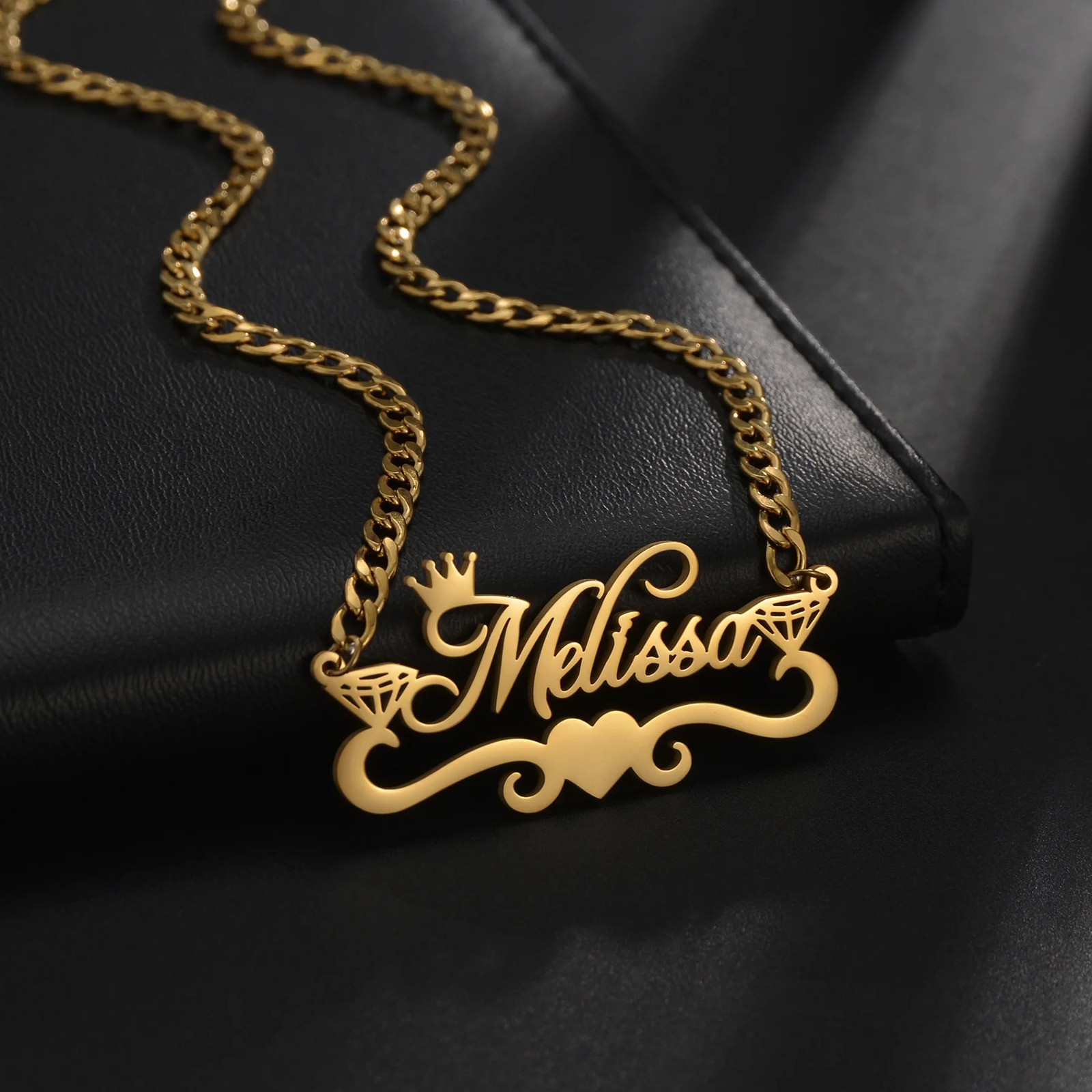 Atoztide Custom Name Necklaces Personalized Stainless Steel 4mm NK Cuban Thick Chain Pendant Letter for WomenJewelry Gift 251013