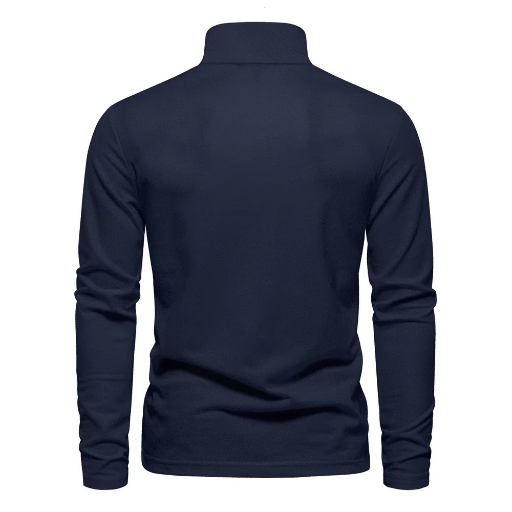 Mens Deer Embroidery Polo Shirts Solid Color Long Sleeve Social Business Male 251020
