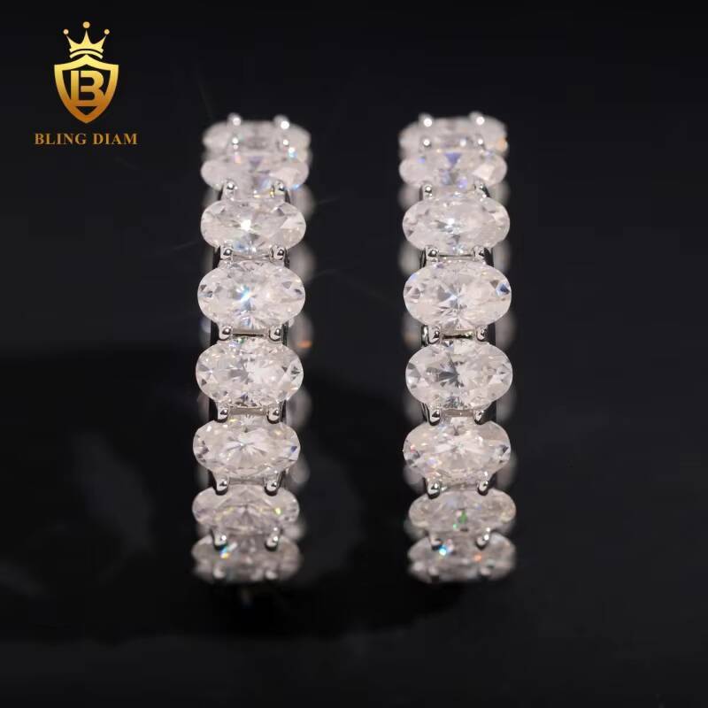 New Arrivals Full Moissanite Diamond 925 Sterling Silver Wedding Engagement Rings for Women Gra Certificate Past Diamond Test