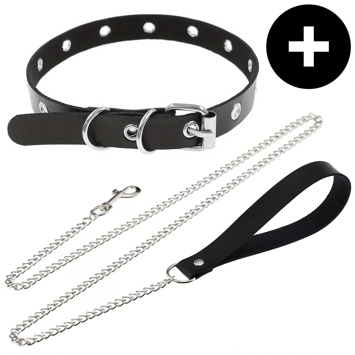 Gothic Punk Pu Leather Choker With Leash Adjustable Collar Necklace For Women Perfect For Halloween Everyday Wear 251023