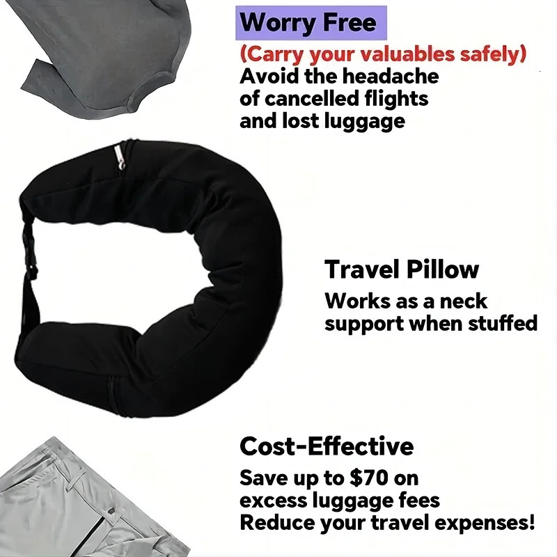 Multifunctional Neck Pillow Crossbody Bag Unisex Student Travel Pack Convenient SpaceSaving 251018