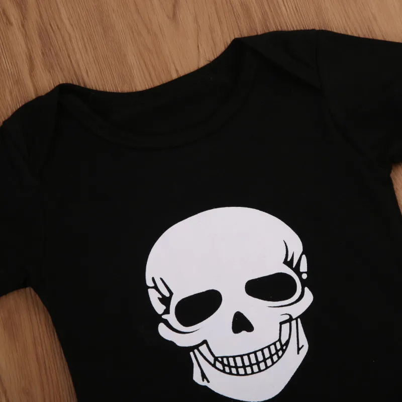 CANIS 4pcs Set born Kids Baby Boy Skull Outfits Clothes TopsLong Pants Hat Fashion High Quality 251023