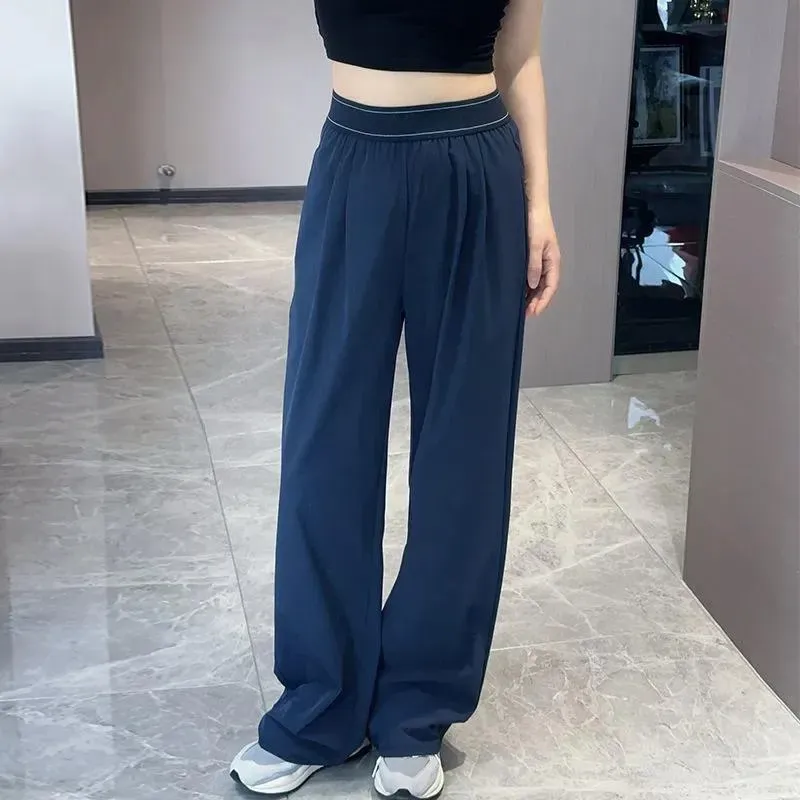 Designer Yoga Sports Pants Womens High-Waist Full-length Dance StudioTrousers Straight-Leg Suit Up Trouser Weekend City Jogger Sweatpants Wrinkle-resistant
