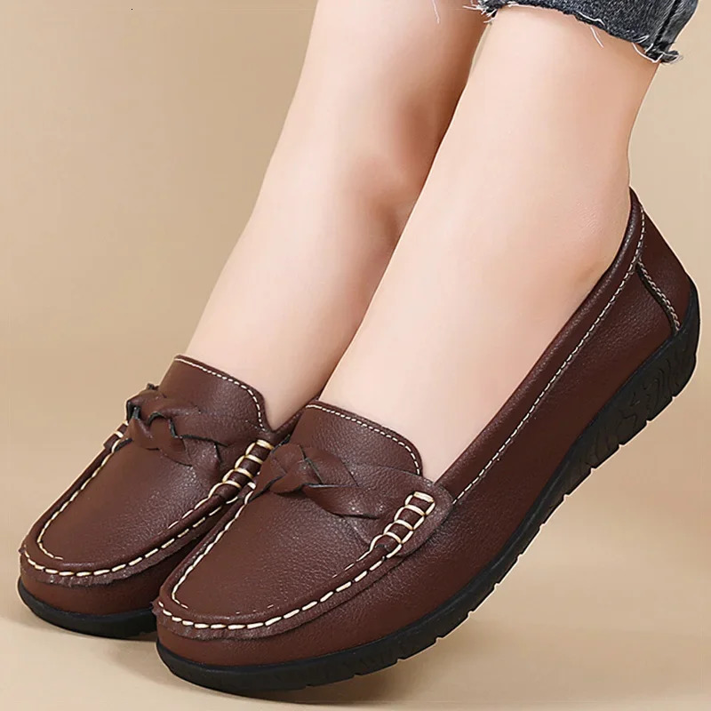 Women Shoes Soft Leather Womens Loafer Flats Slip On Casual Shoes Flat Shoes Women White Footwear Zapatos De Mujer 251023