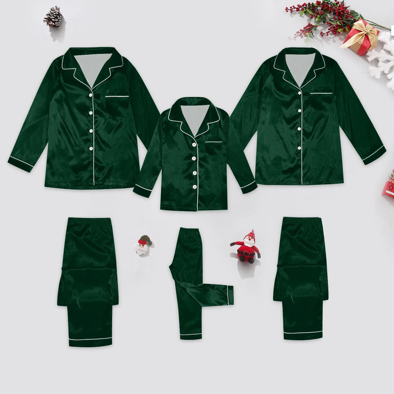 Children Pajamas Family Fashion Simple Style Button Up Shirt Pants Long Sleeve Loose Comfy Two Piece Suit Hundred Matching Cloth 251023